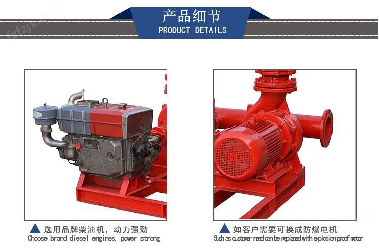 贝德EDJ柴油机消防泵双动力 消防给水供水设备大流量水泵示例图13
