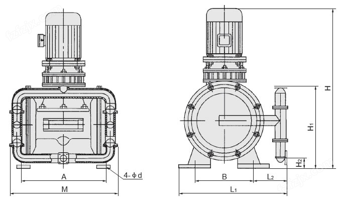 DBY电动隔膜泵外形尺寸